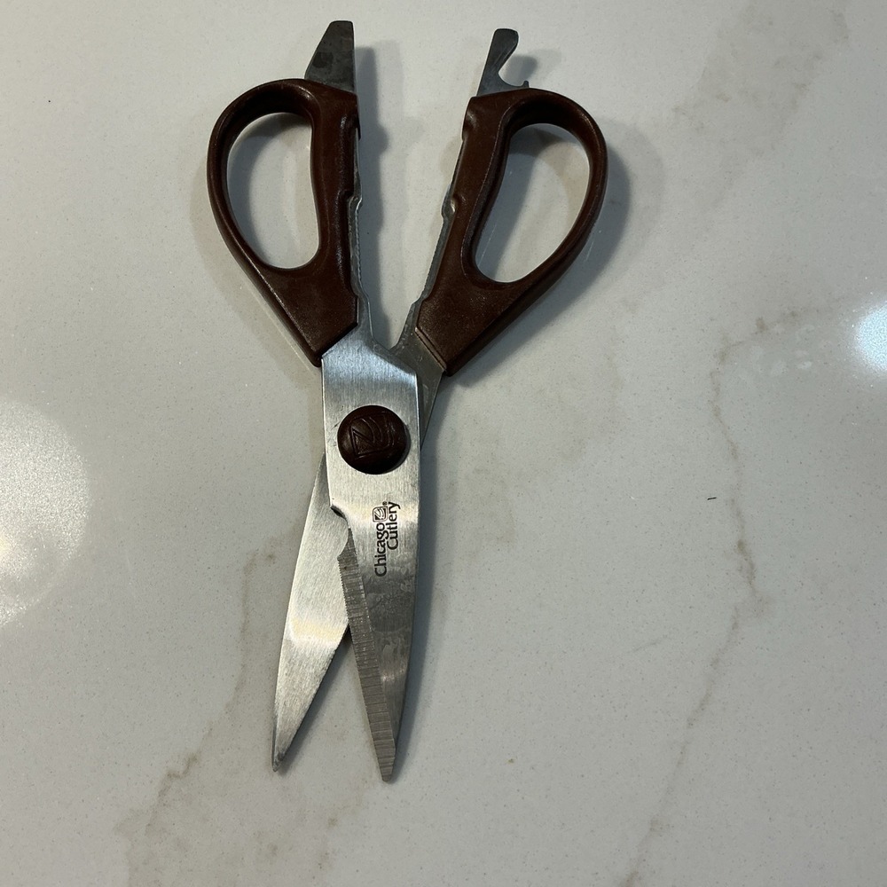 Chicago Cutlery Kitchen Shears/Scissors - Utility Tools Brown Plastic Handle